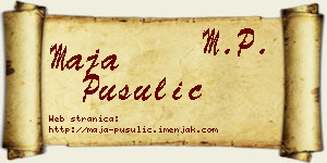 Maja Pusulić vizit kartica